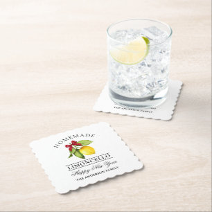 Posavasos De Papel Acuarela Limoncello Casero Año Nuevo