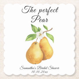 Posavasos De Papel Acuarela Perfect Pear Floral Bridal Shower