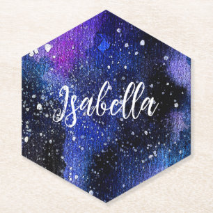 Posavasos De Papel Acuarela Purple Universo