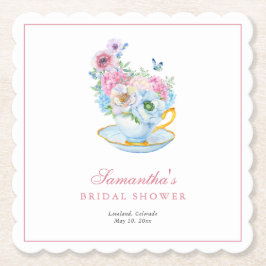 Posavasos De Papel Acuarela Tea Fiesta Ducha de novia