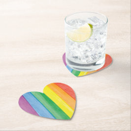 Posavasos De Papel Acuarelas Arcoíris Orgullo