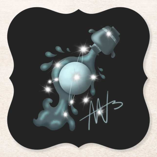 Posavasos De Papel Acuario cósmico Uranus Zodiac (Anverso)