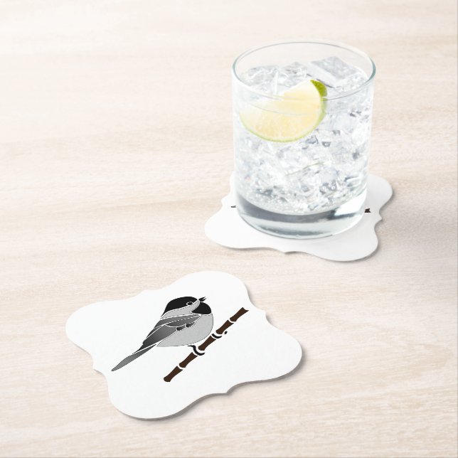 Posavasos De Papel Adorable Carolina Chickadee Personalizado (In situ)