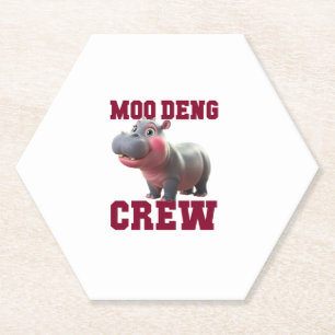 Posavasos De Papel Adorable MOO DENG CREW Baby Hippo Squad Lunch Lady