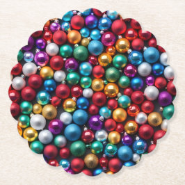 Posavasos De Papel Adornos Navideños Coloridos en Forma de Bola