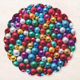 Posavasos De Papel Adornos Navideños Coloridos en Forma de Bola