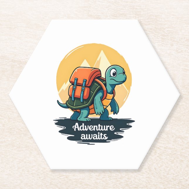 Posavasos De Papel Adventure Awaits is Hiking Adventures is Outdoor A (Anverso)