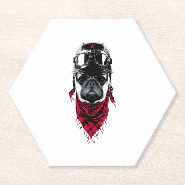 Posavasos De Papel Adventurer Pug (Anverso)