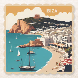 Posavasos De Papel Afiche de viajes de Ibiza, España