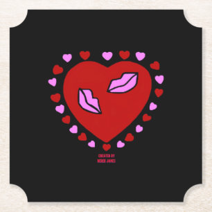 Posavasos De Papel Agradable corazón besa la montaña de papel de bole