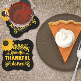 Posavasos De Papel Agradecido, agradecido, bendito girasol