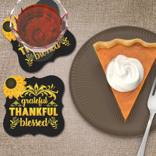 Posavasos De Papel Agradecido, agradecido, bendito girasol