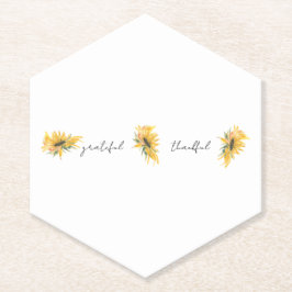 Posavasos De Papel Agradecido Sunflower