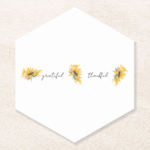 Posavasos De Papel Agradecido Sunflower