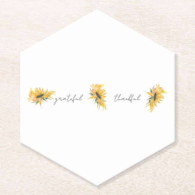 Posavasos De Papel Agradecido Sunflower (Anverso)
