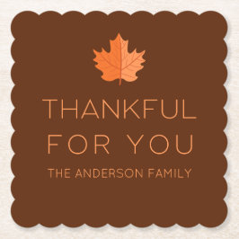 Posavasos De Papel Agradecimiento Por Usted | Moderno Día de Acción d