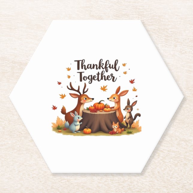 Posavasos De Papel Agradecimientos juntos - Animales de la Tierra Cui (Anverso)