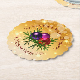 Posavasos De Papel Agregar Navidades coincidentes de nombres en oro