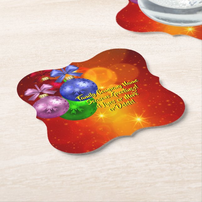 Posavasos De Papel Agregar Navidades coincidentes de texto de nombre (En perspectiva)