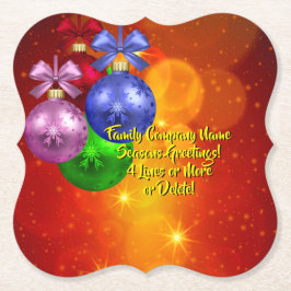 Posavasos De Papel Agregar Navidades coincidentes de texto de nombre