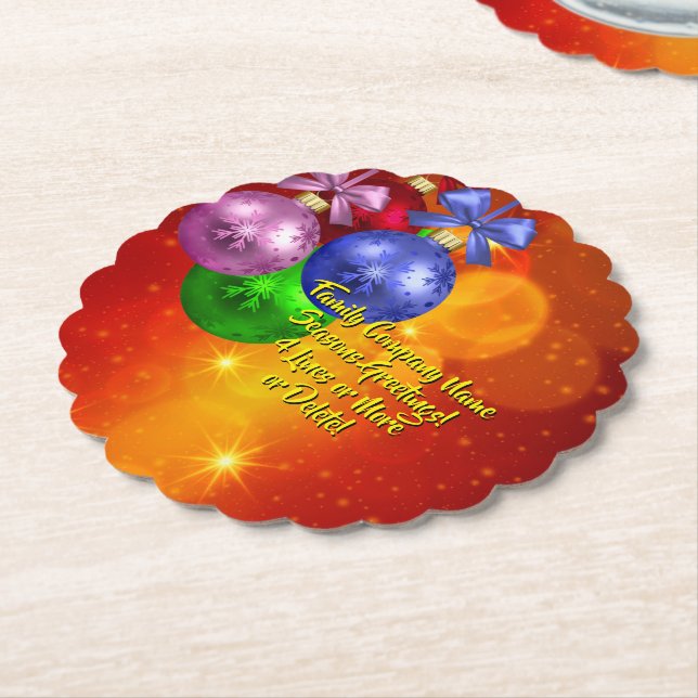 Posavasos De Papel Agregar Navidades coincidentes de texto de nombre (En perspectiva)