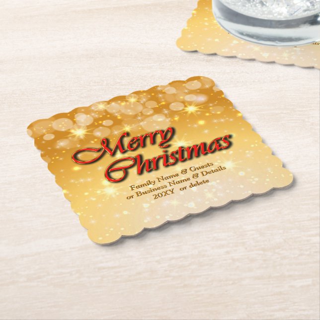 Posavasos De Papel Agregar nombre Editar Navidades de coincidencia de (En perspectiva)