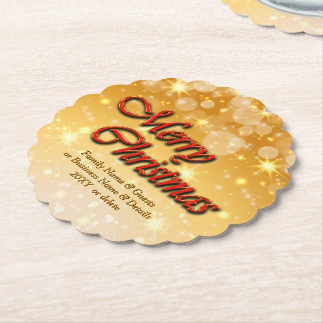 Posavasos De Papel Agregar nombre Editar Navidades de coincidencia de (En perspectiva)