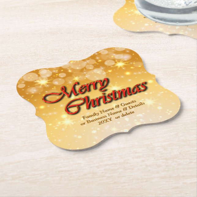 Posavasos De Papel Agregar nombre Editar Navidades de coincidencia de (En perspectiva)