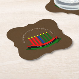 Posavasos De Papel Agregar velas de Kwanzaa con nombre y año