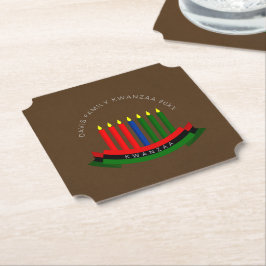 Posavasos De Papel Agregar velas de Kwanzaa con nombre y año