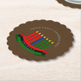 Posavasos De Papel Agregar velas de Kwanzaa con nombre y año