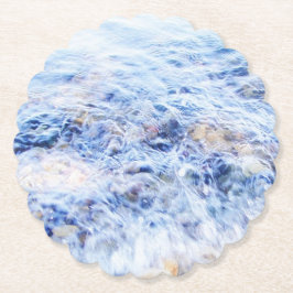 Posavasos De Papel Agua azul ondulante