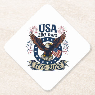 Posavasos De Papel Águila Americana Patriótica 250 Años 1776-2026