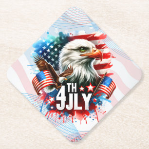 Posavasos De Papel Águila patriótica americana sublimación-61905