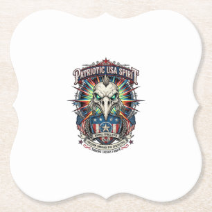 Posavasos De Papel Águila Patriótica Fin De Los Tiempos Calavera Zomb