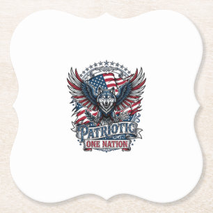 Posavasos De Papel Águila Patriótica Lobo Híbrido Animal Híbrido Patr