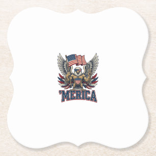 Posavasos De Papel Águila Patriótica Merica Camiseta Diseño Vector Vi