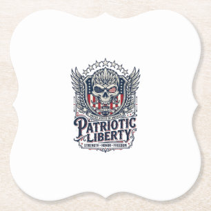 Posavasos De Papel Águila Táctica Patriótica Cráneo Militar Inspirado