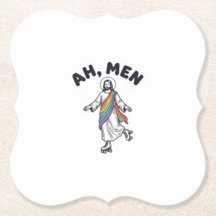 Posavasos De Papel Ah Hombres Patinaje En Línea Fe Diseño Vectorial_1