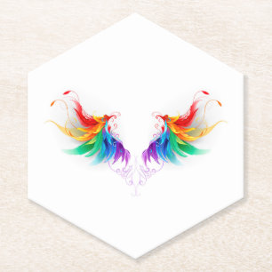 Posavasos De Papel Alas del arco iris fluidas