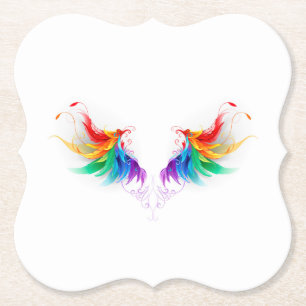 Posavasos De Papel Alas del arco iris fluidas