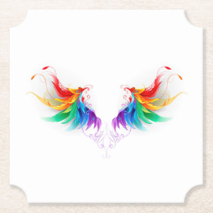 Posavasos De Papel Alas del arco iris fluidas