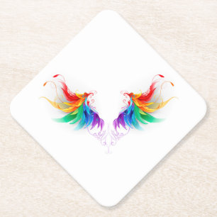 Posavasos De Papel Alas del arco iris fluidas