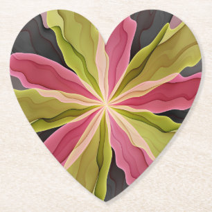 Posavasos De Papel Alegría, antracita verde rosada Fantasía Flower Fr
