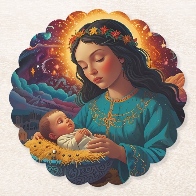 Posavasos De Papel Alegría de los Navidades de diciembre (Anverso)