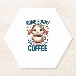 Posavasos De Papel Algunos conejitos necesitan café, pascua de conejo