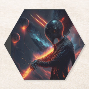 Posavasos De Papel Alien Manipulando la viga de fuego
