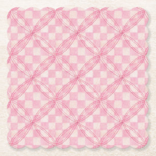 POSAVASOS DE PAPEL ALMOHADILLAS DE PAPEL CUADRADO ESCALONADO PINK CHE