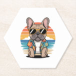Posavasos De Papel Aloha Pup – Cool French Bulldog Beach Vibes<br><div class="desc">Aloha Pup – Cool French Bulldog Beach Vibes</div>