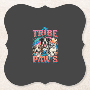 Posavasos De Papel Amante de los Perros Mi Tribu Tiene Patas